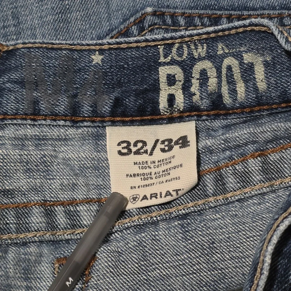 Ariat Jeans Men‎ 32x34 Blue FR Work M4 Low Rise Boot Distressed
